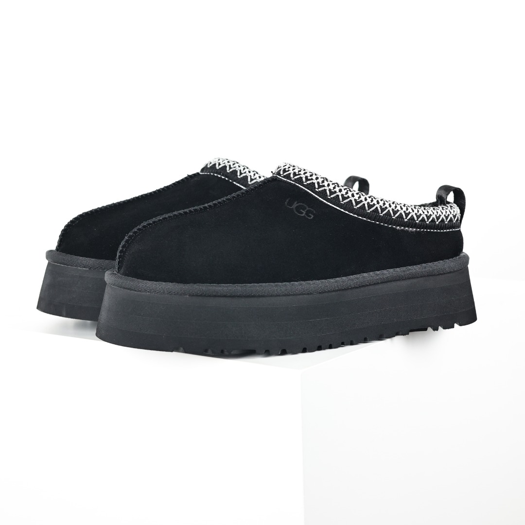 UGG Tazz Slipper Black ethnic woven thick bottom half slippers 1122553-BLK