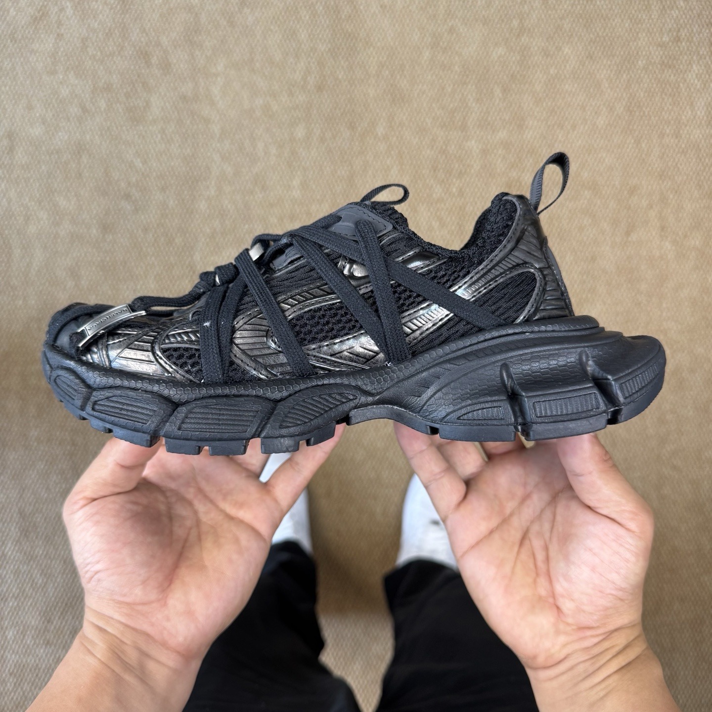 Balenciaga All Black faded-effect clunky sneakers 734734 W3XL1 1010