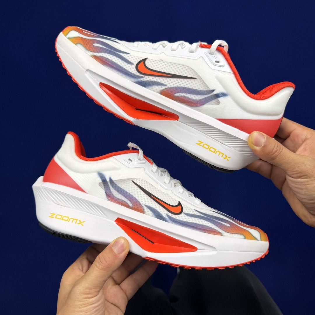Nike Zoom Fly 6 HQ3498-100 White orange flame pattern