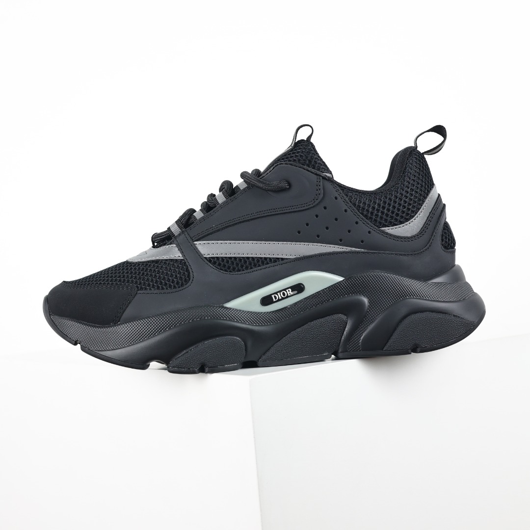 Dior B22 Sneaker black reflective All Black dad shoes 3SN231ZNG ‑h969