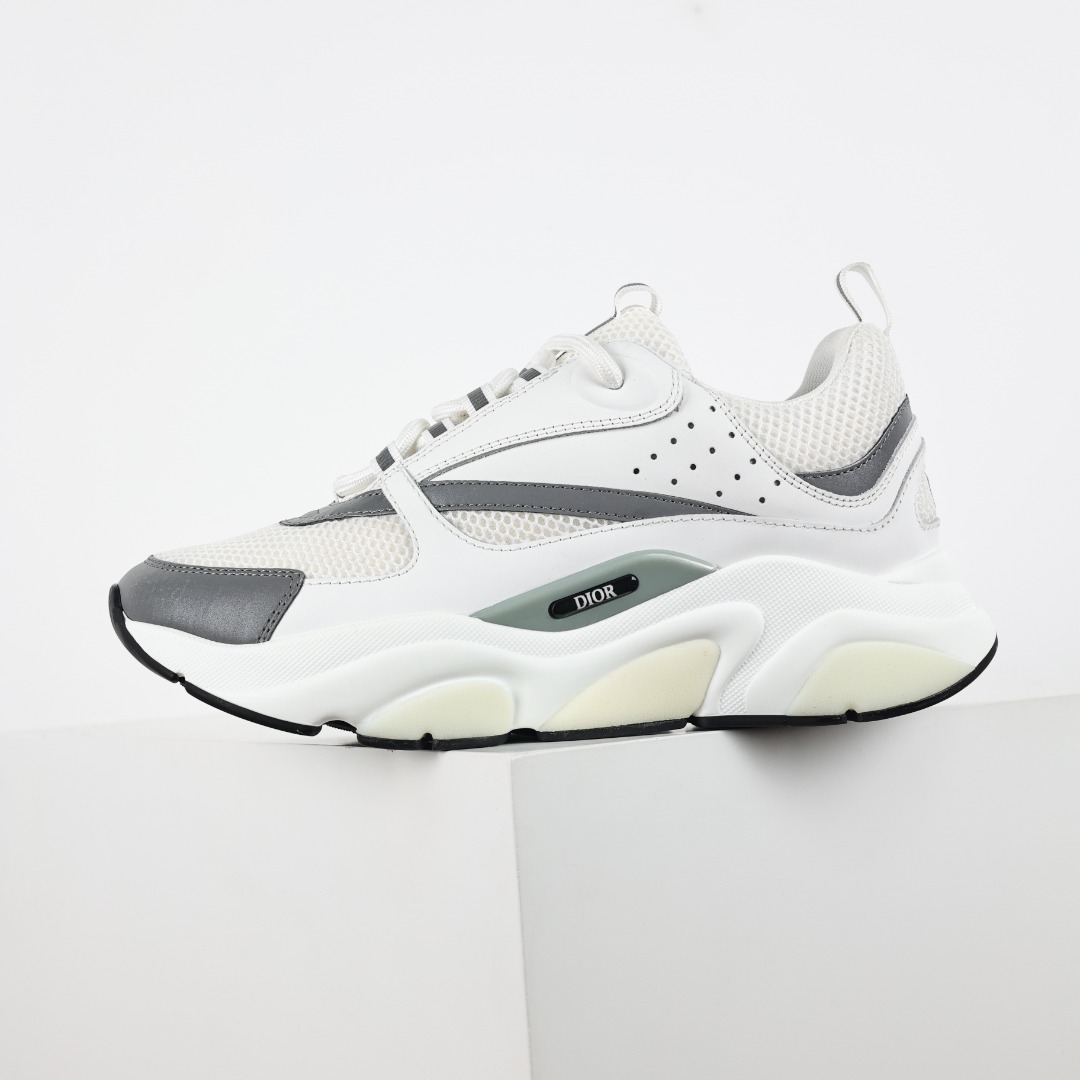 Dior B22 Sneaker white matching with gray dad shoes 3SN231ZNG ‑h213